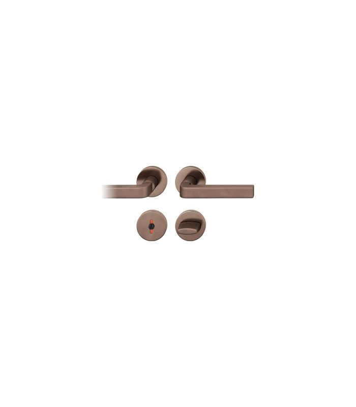Drückergarnitur 12 1004 Rosette ,rd.,WC/SS,8,(8),d-bronze,TS39-58