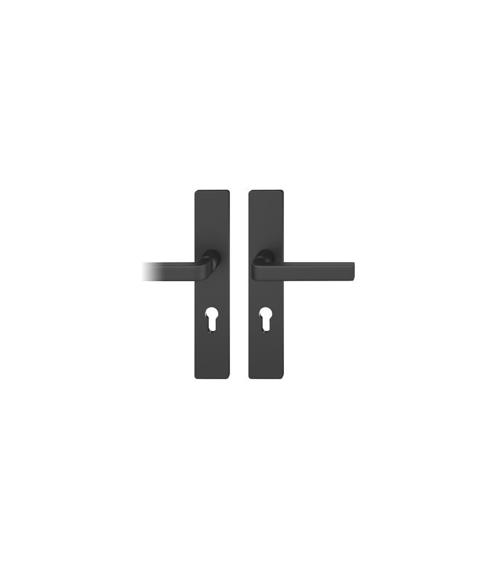 Drückergarnitur 12 1004 LS eck,PZ92/8,sw,TS 39-58