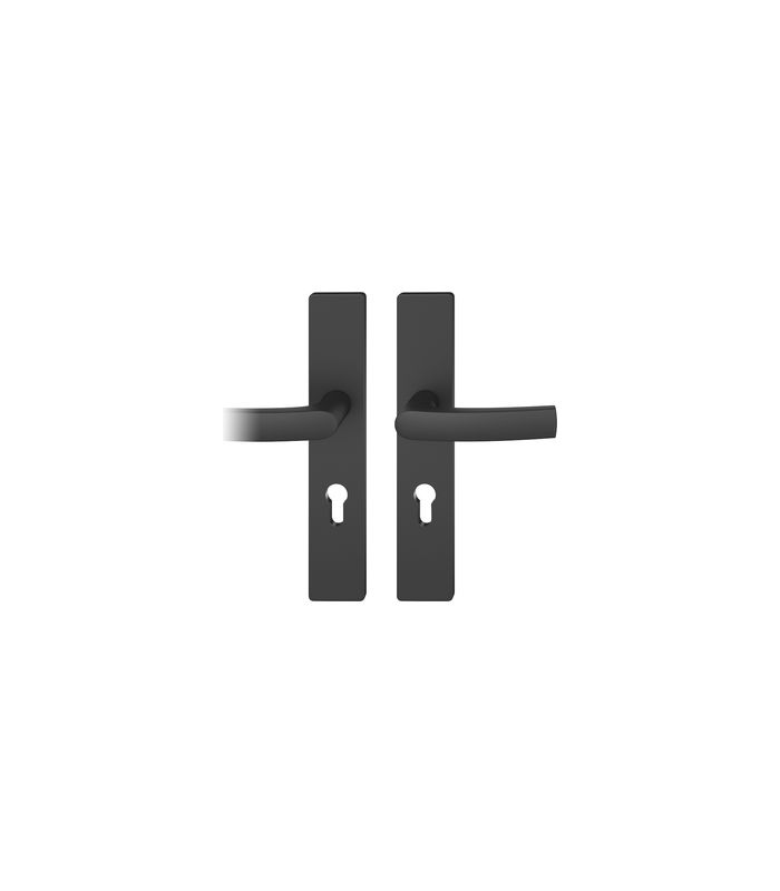 Drückergarnitur 12 1015 LS eck,PZ72/8,sw,TS 39-58