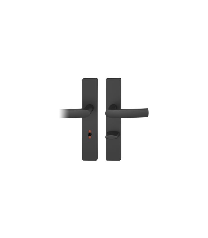 Drückergarnitur 12 1015 LS eck,WC/SS78/8 (8),sw,TS 39-58