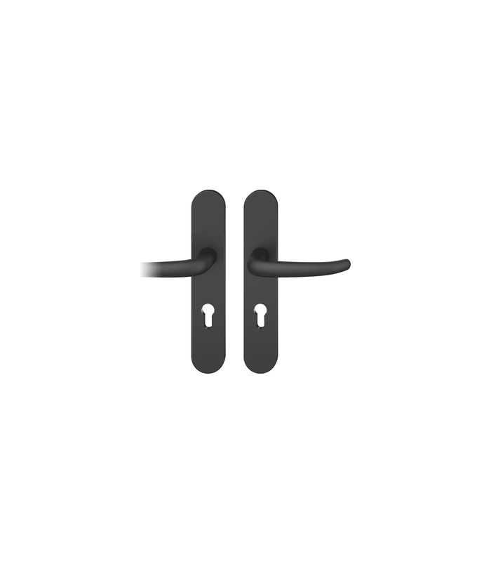 Drückergarnitur 12 1023 LS oval ,PZ72/8,sw,TS 39-58