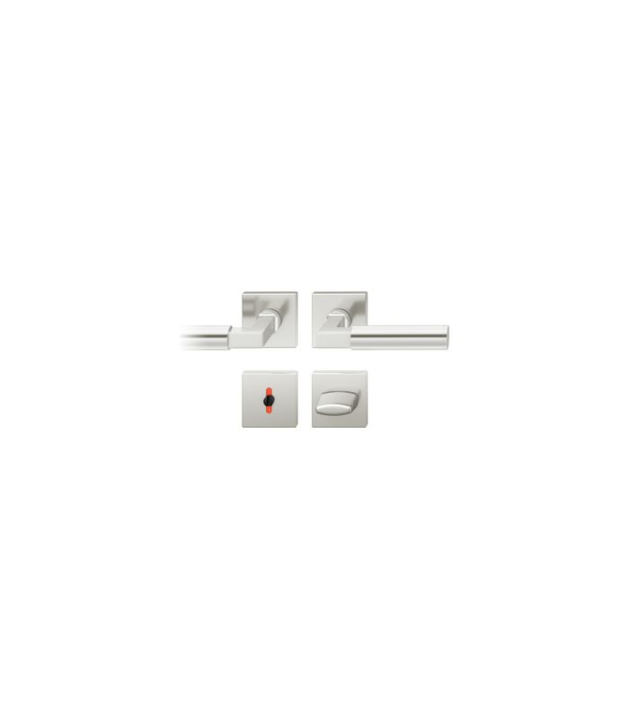 Drückergarnitur 12 1102 Rosette ,eck.,WC/SS,8(8),F1,TS39-58