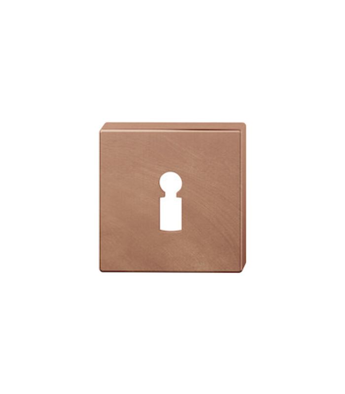 FSB Schlüsselrosettenpaar ASL® 12 1704, außen/innen, eckig, mit Stütznocken, Buntbart gelocht, 7mm, Türstärke min. 39mm, Türstärke maximal 58mm, hellbronze, patiniert gewachst