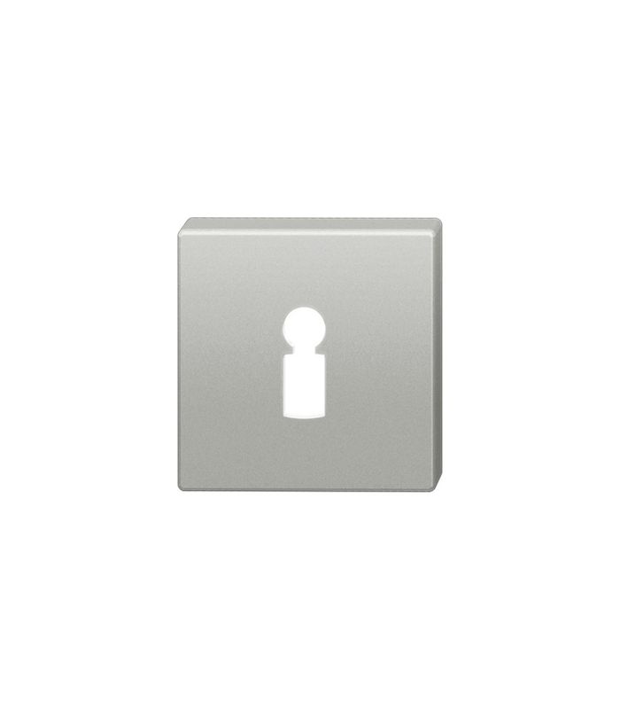 FSB Schlüsselrosettenpaar ASL® 12 1704, außen/innen, eckig, mit Stütznocken, Buntbart gelocht, 7mm, Türstärke min. 39mm, Türstärke maximal 58mm, verkehrsweiß, farbig kunststoffbeschichtet