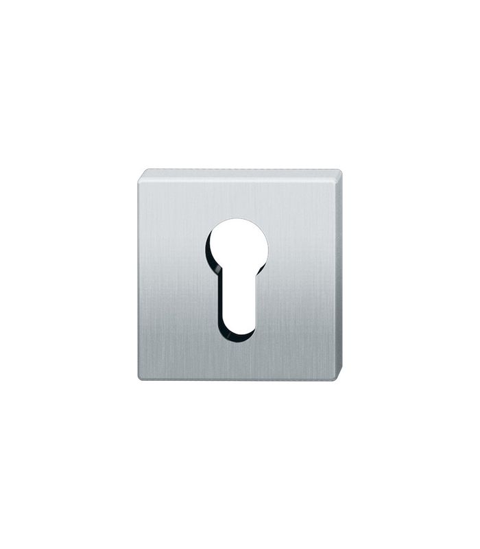 FSB Schlüsselrosettenpaar ASL® 12 1704, außen/innen, eckig, mit Stütznocken, Profilzylinder gelocht, 7mm, Türstärke min. 39mm, Türstärke maximal 58mm, edelstahl, poliert