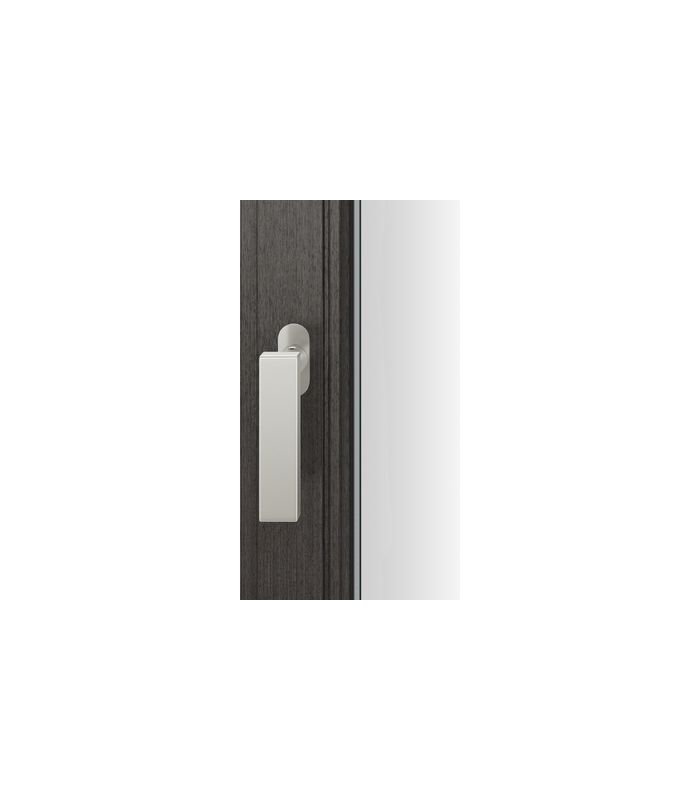 Drehkipp- Fenstergriff 34 1003, mit ovaler schmaler Rosette, Vierkant 7, dunkelbronzefarbig gestrahlt