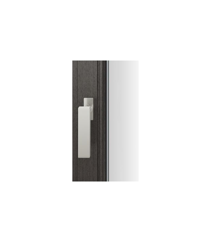 Drehkipp- Fenstergriff 34 1003, mit schmaler eckiger Rosette, Vierkant 7, mittelbronzefarbig gestrahlt