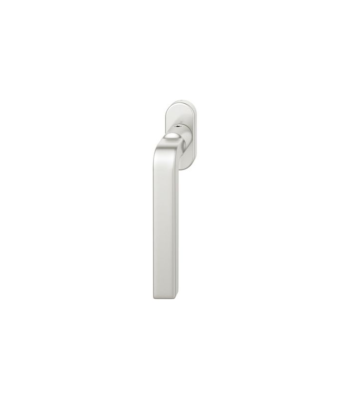 Drehkipp- Fenstergriff 34 1004, mit ovaler schmaler Rosette, Vierkant 7, dunkelbronzefarbig gestrahlt
