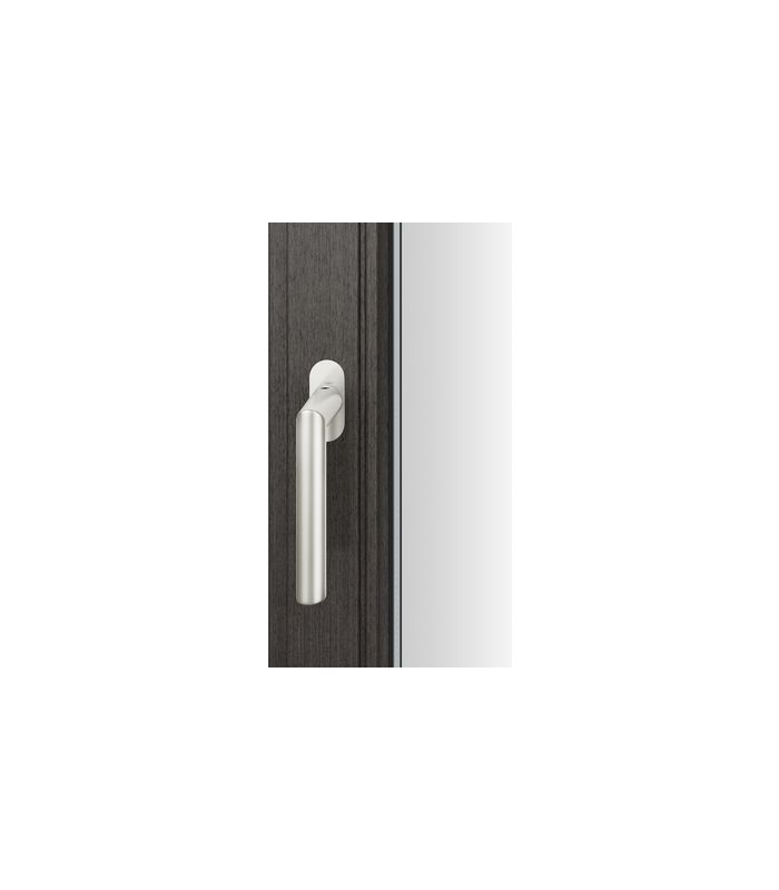 Drehkipp- Fenstergriff 34 1076, mit ovaler schmaler Rosette, Vierkant 7, dunkelbronzefarbig gestrahlt