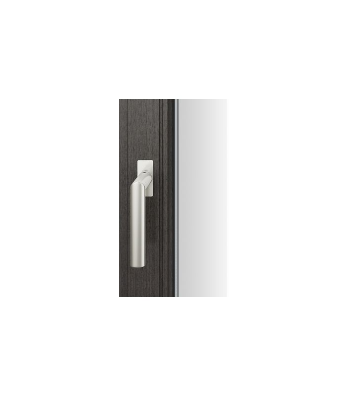 Drehkipp- Fenstergriff 34 1108, mit schmaler eckiger Rosette, Vierkant 7, schwarz gestrahlt