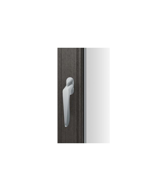 Drehkipp-Fenstergriff 34 1144, mit ovaler schmaler Rosette, Vierkant 7, edelstahl poliert