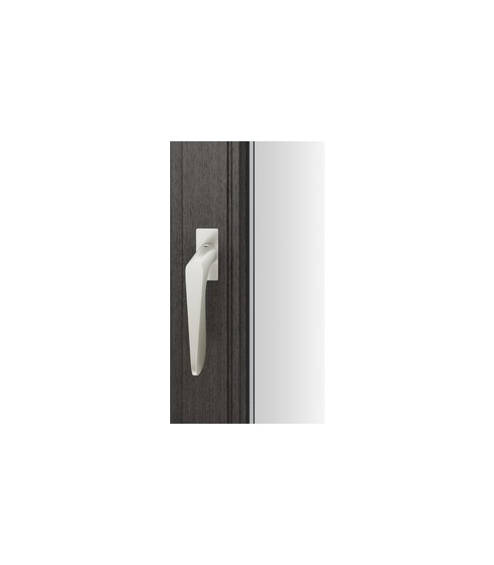 Drehkipp- Fenstergriff 34 1144, mit schmaler eckiger Rosette, Vierkant 7, dunkelbronzefarbig gestrahlt