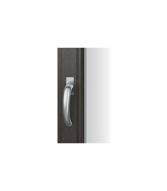 Drehkipp-Fenstergriff 34 1160, mit schmaler eckiger Rosette, Vierkant 7, edelstahl poliert