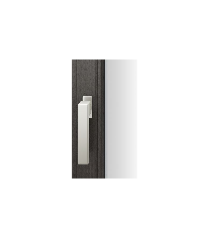 Drehkipp- Fenstergriff 34 1183, mit schmaler eckiger Rosette, Vierkant 7, dunkelbronzefarbig gestrahlt