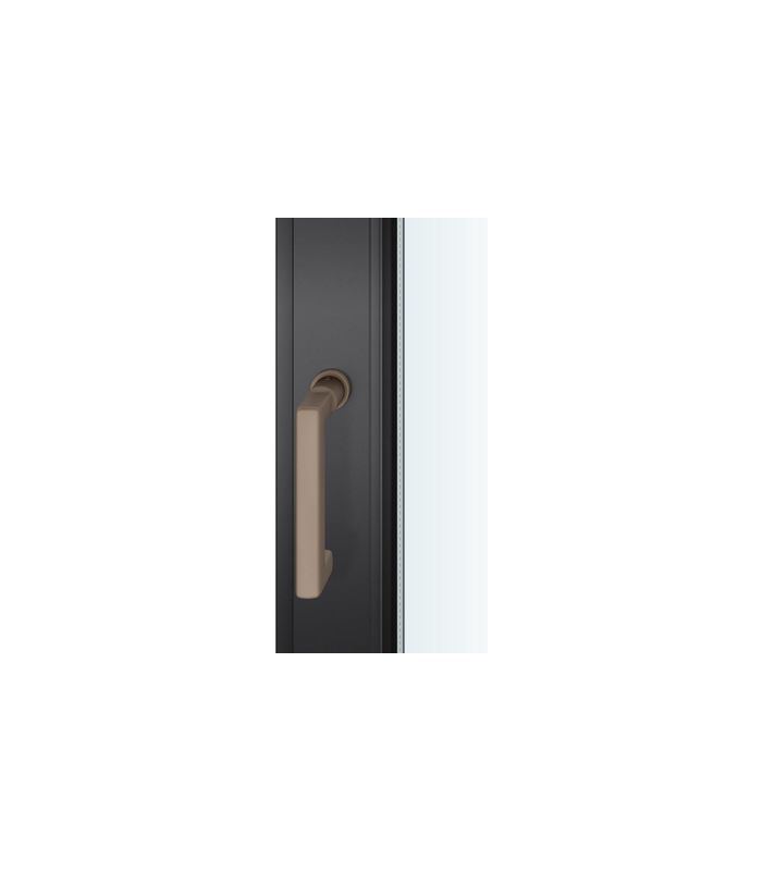 Drehkipp-Fenstergriff 34 1232, mit runder Rosette, Vierkant 7x 24-38, mittelbronzefarbig gestrahlt