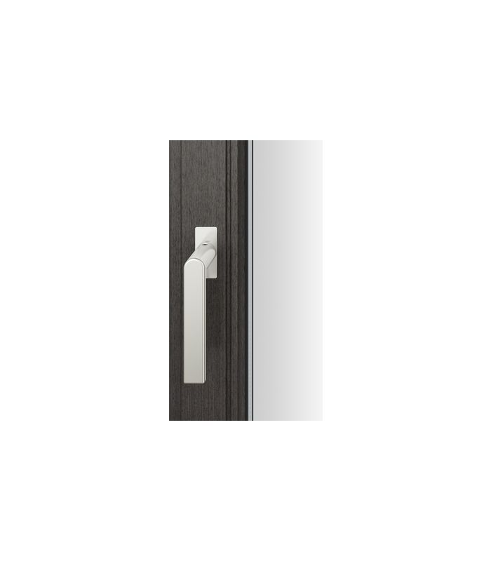 Drehkipp- Fenstergriff 34 1244, mit schmaler eckiger Rosette, Vierkant 7, schwarz gestrahlt