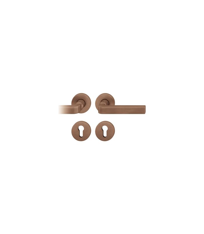 Drückergarnitur 72 1004 Rosette rund ,PZ,8,DL,h-bronze,TS39-48
