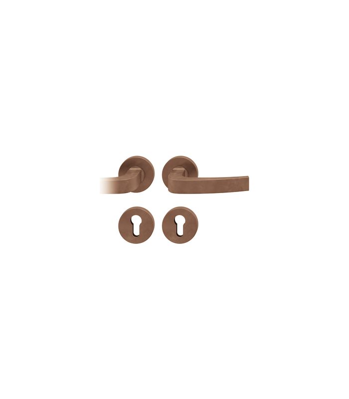Drückergarnitur 72 1163 Rosette rund ,PZ,8,DL,h-bronze,TS39-48,AGL3
