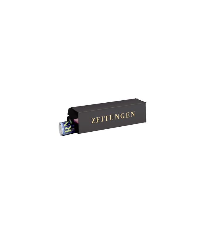 Zeitungsrolle mit geprägt.Schrift,808 E zum Anschrauben,alteisen,lackiert