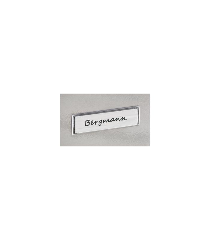 Namensschildabd.,f.Briefk.,Kunststoff N 1,zum Klemmen,transparent lackiert