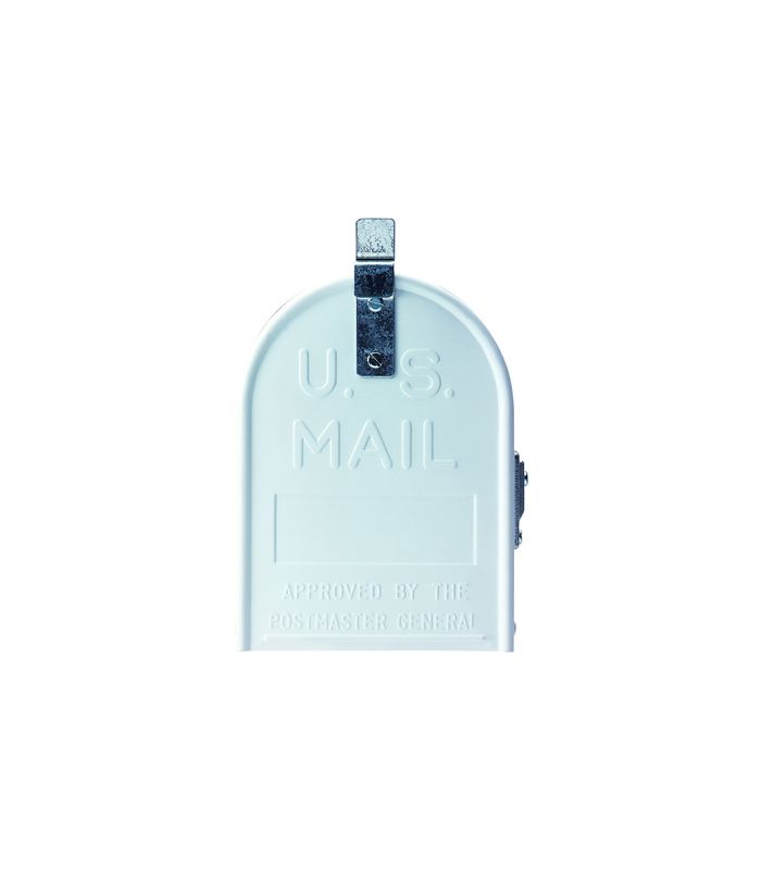 US-Mailbox,US-Mailbox 891 W,Stahl mit schwenkbarer Fahne,weiß lackiert