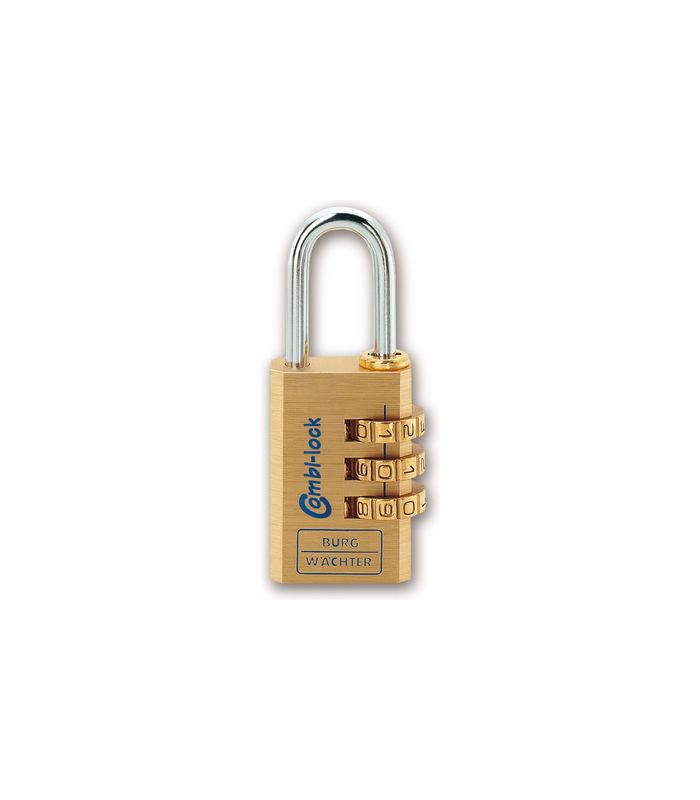 Zahlen-Vorhangschloss, Messing massiv Combi Lock80 15 M SB matt