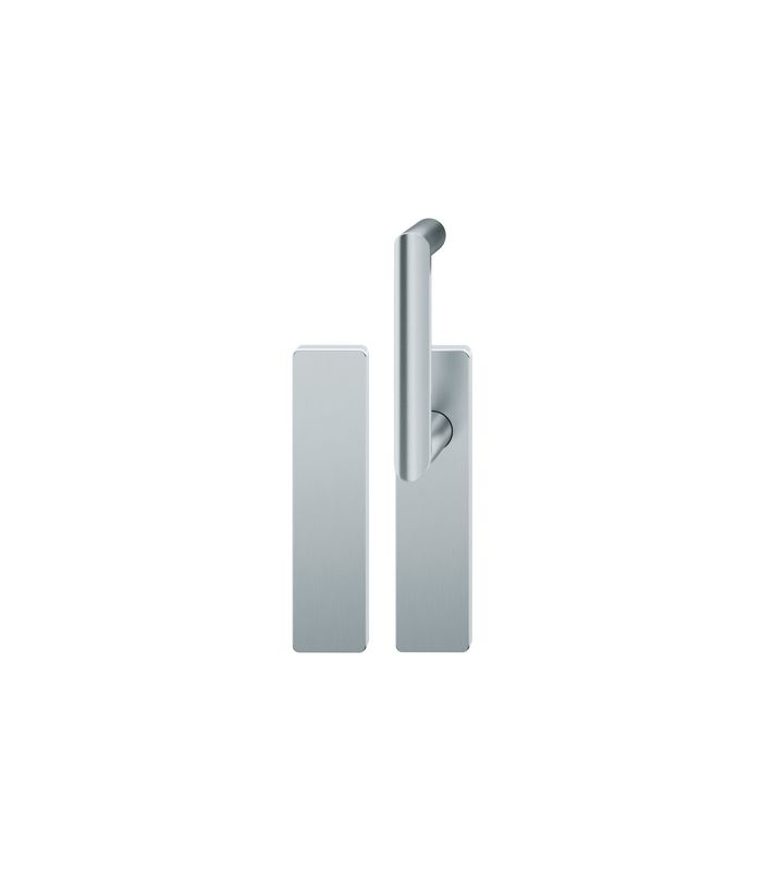 FSB Standflügelgarnitur 79 1016, Kurzschild, eckig, Blind/ungelocht, Vierkant 9mm, Türstärke 39 - 48mm, Befestigungstechnik mit Stütznocken, grau, edelstahl, fein matt