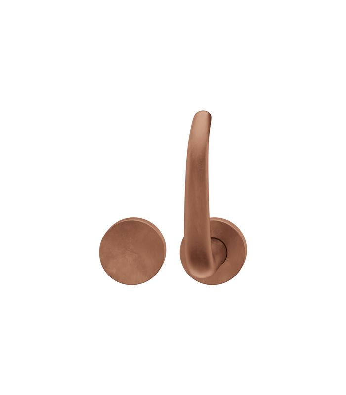 FSB Standflügelgarnitur 76 1023, ohne Schlüsselrosette, rund, Vierkant 9mm, DIN Links-Rechts, TS 39 - 48mm, mit Stütznocken, braun, hellbronze patiniert gewachst