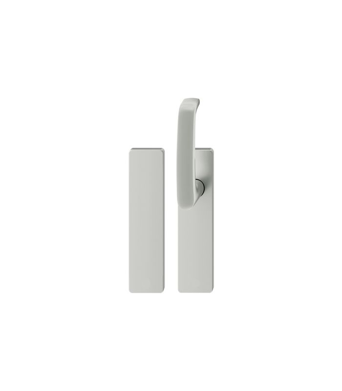 FSB Standflügelgarnitur 79 1045, Kurzschild, eckig, Blind/ungelocht, Vierkant 9mm, Türstärke 39 - 48mm, Befestigungstechnik mit Stütznocken, silber, naturfarben, eloxiert
