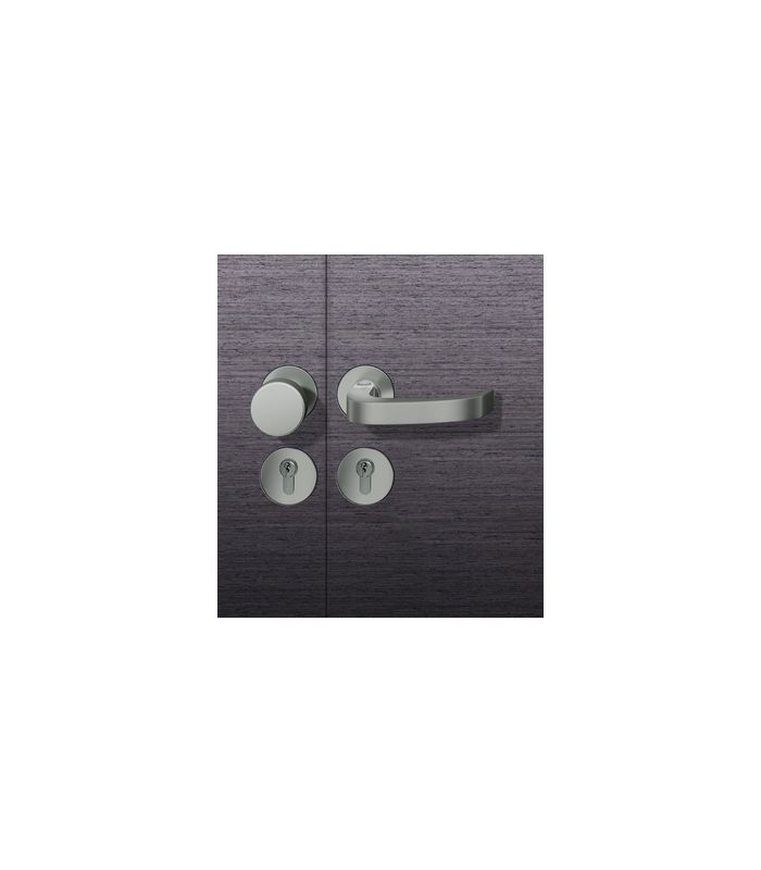 FSB Wechselgarnitur 79 1164, Rosette, eckig, Profilzylinder gelocht, Vierkant 9mm, DIN Links, TS 39 - 48mm, mit Stütznocken, silber, naturfarben eloxiert, Ausgleichslager® 3