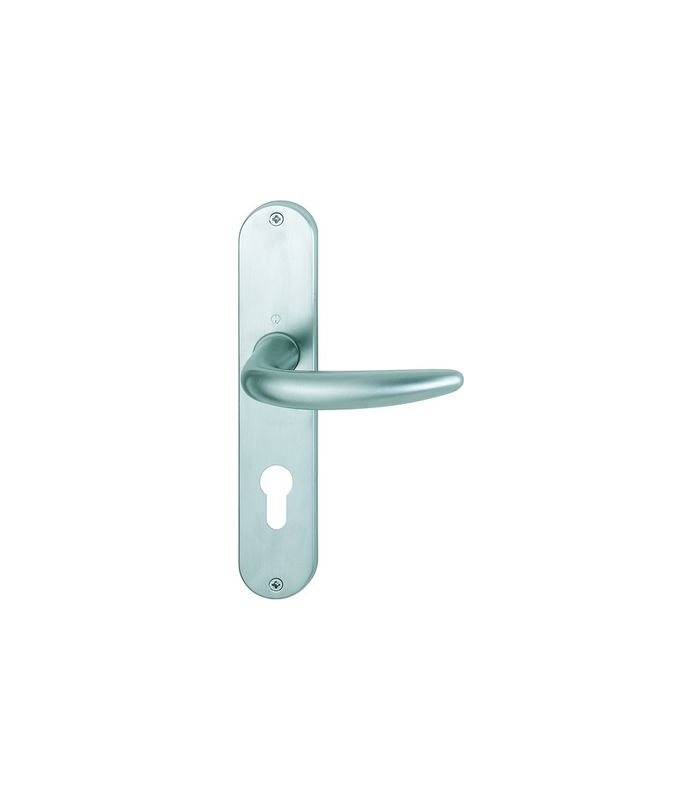 HOPPE Drückergarnitur Atlanta M1530/302, Langschild, oval, Profilzylinder gelocht, Entfernung 72mm, Vierkant 8mm, Türstärke 37 - 47mm, Befestigungstechnik ohne Stütznocken, silber, satiniert verchromt-Resista