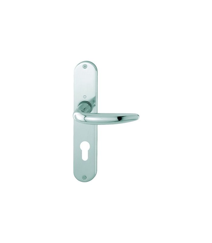 HOPPE Drückergarnitur Atlanta M1530/302, Langschild, oval, Profilzylinder gelocht, Entfernung 72mm, Vierkant 8mm, Türstärke 37 - 47mm, Befestigungstechnik ohne Stütznocken, silber, verchromt-Resista
