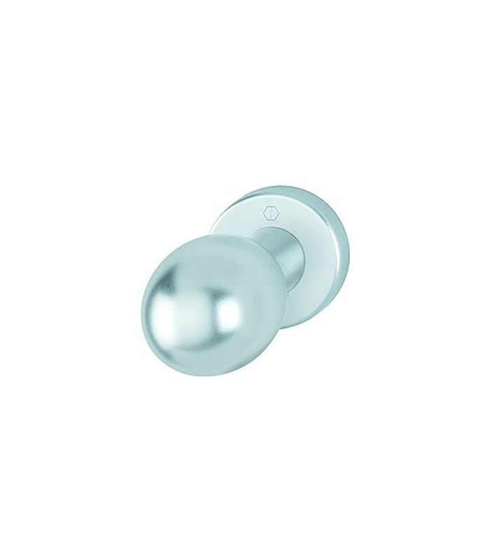 HOPPE Halbgarnitur 50/42KV, ohne Schlüsselrosette, Vierkant 8mm, DIN Links-Rechts, TS 37 - 42mm, Befestigungstechnik mit Stütznocken, silber, naturfarben, eloxiert