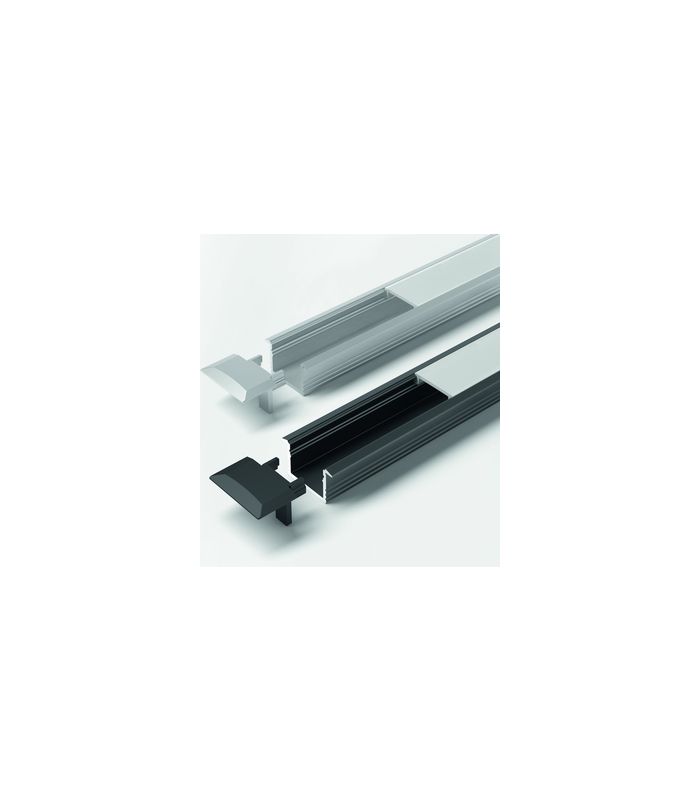 LED ChannelLine C Profil, black,opal L=3000, Alu-und Abdeckprofil