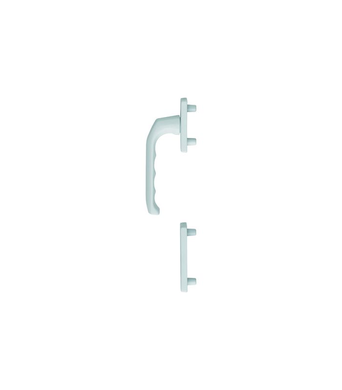 Fenstertür- Halbgarnitur, Profilzylinder gelocht, London 013/51N/51NS, Nockendurchmesser 10, Aluminium verkehrsweiß