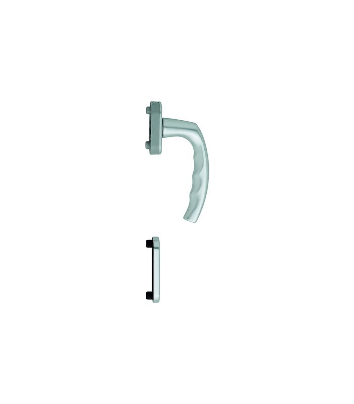 Fenstertür- Halbgarnitur, Profilzylinder gelocht, Atlanta 0530/U26/49PNS, Nockendurchmesser 10, Aluminium naturfarbig