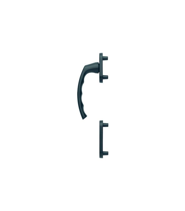 Fenstertür- Halbgarnitur, Profilzylinder gelocht, Liège 0540/66N/66NS, Nockendurchmesser 10, Aluminium schwarz matt