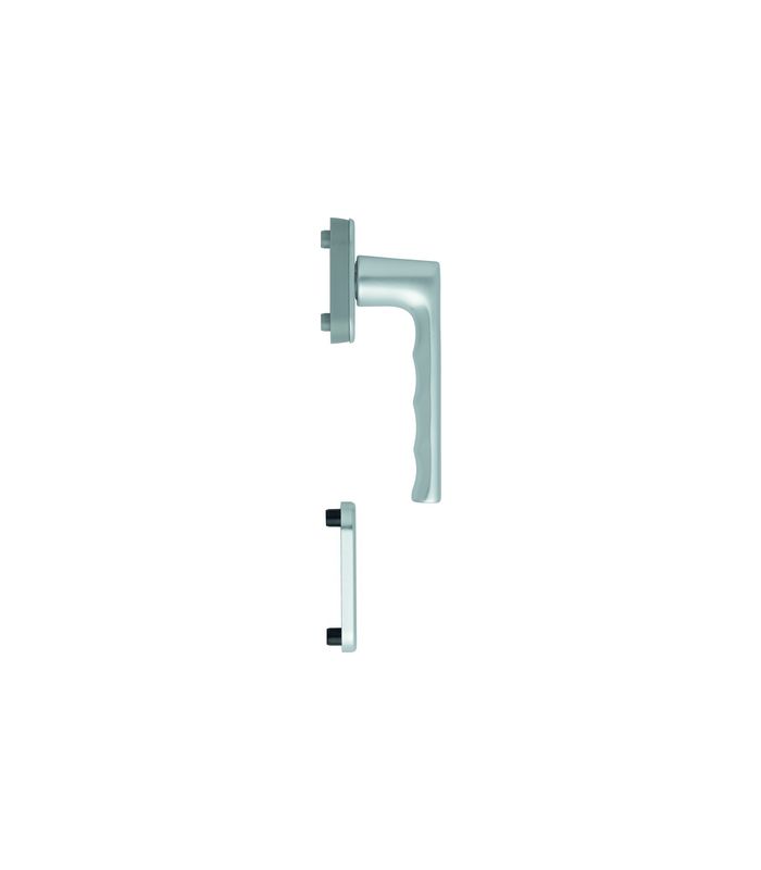 Fenstertür- Halbgarnitur, Profilzylinder gelocht, Hamburg 0700/U26/49PNS, Nockendurchmesser 10, Aluminium naturfarbig