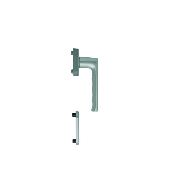 Fenstertür- Halbgarnitur, Profilzylinder gelocht, Hamburg 0700/U26/49PNS, Nockendurchmesser 10, Aluminium stahlfarbig