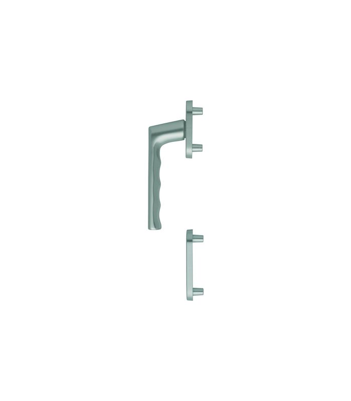 Fenstertür- Halbgarnitur, Profilzylinder gelocht, Hamburg 0700FA/66N/66NS, Nockendurchmesser 10, Aluminium stahlfarbig