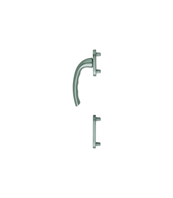 Fenstertür- Halbgarnitur, Profilzylinder gelocht, Tôkyô 0710RH/66N/66NS, Nockendurchmesser 10, Aluminium stahlfarbig