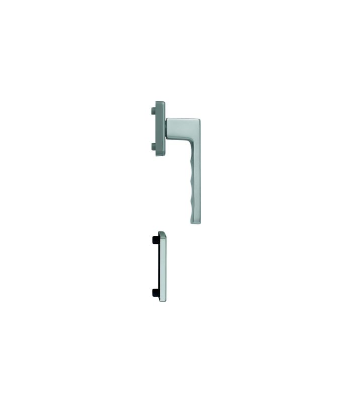 Fenstertür- Halbgarnitur, Profilzylinder gelocht, Toulon 0737/U34/51PNS, Nockendurchmesser 10, Aluminium stahlfarbig