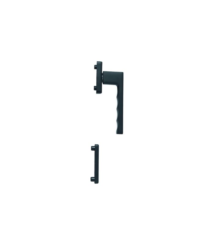 Fenstertür- Halbgarnitur, Profilzylinder gelocht, Toulon 0737/U34/51PNS, Nockendurchmesser 10, Aluminium schwarz matt