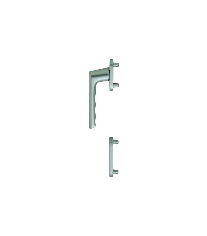 Fenstertür- Halbgarnitur, Profilzylinder gelocht, Brest 0739/66N/66NS, Nockendurchmesser 10, Aluminium stahlfarbig