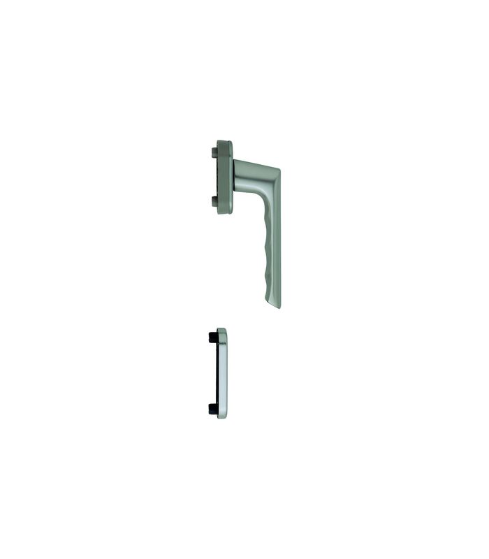 Fenstertür- Halbgarnitur, Profilzylinder gelocht, Brest 0739/U26/49PNS, Nockendurchmesser 10, Aluminium stahlfarbig