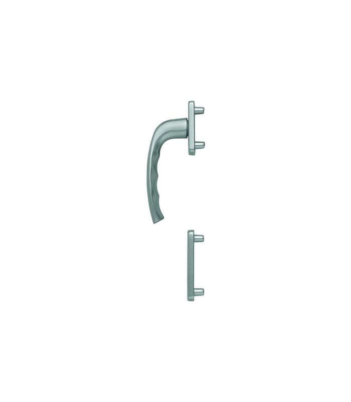 Fenstertür- Halbgarnitur, Profilzylinder gelocht, New York 0810/961N/962NS, Nockendurchmesser 10, Aluminium stahlfarbig