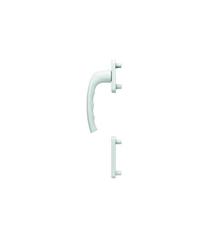 Fenstertür- Halbgarnitur, Profilzylinder gelocht, New York 0810/961N/962NS, Nockendurchmesser 10, Aluminium verkehrsweiß