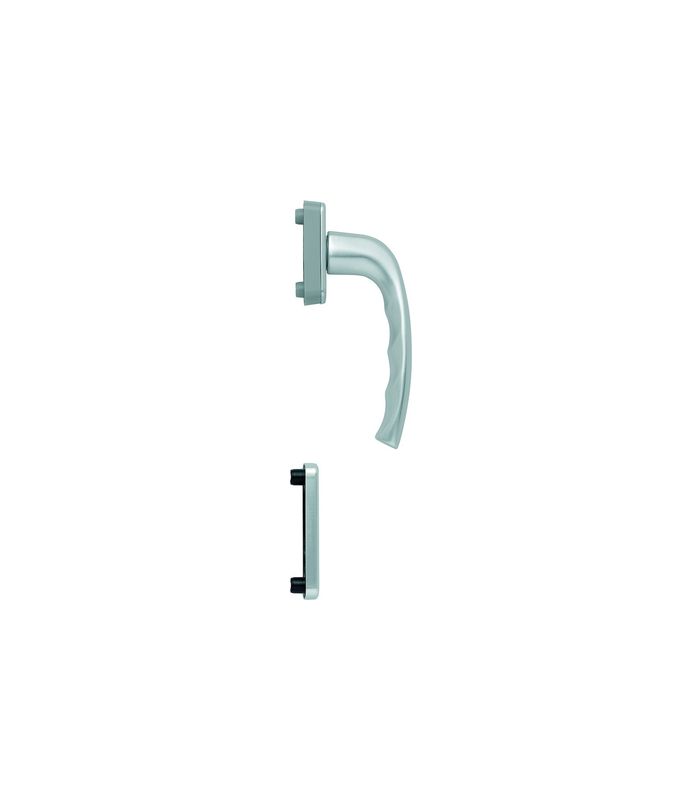 Fenstertür- Halbgarnitur, Profilzylinder gelocht, New York 0810/U10/962PNS, Nockendurchmesser 10, Aluminium naturfarbig