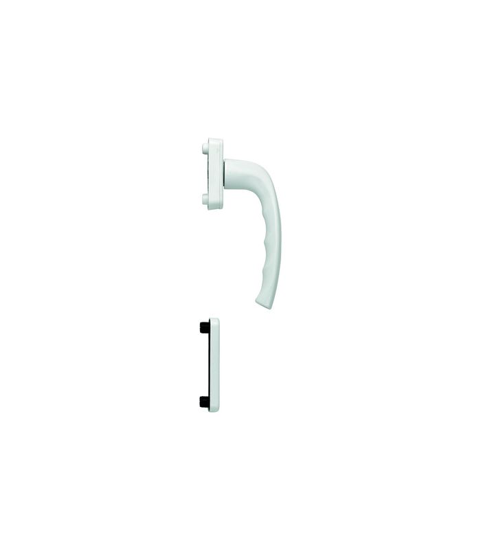 Fenstertür- Halbgarnitur, Profilzylinder gelocht, New York 0810/U10/962PNS, Nockendurchmesser 10, Aluminium verkehrsweiß