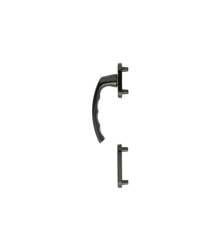 Fenstertür- Halbgarnitur, Profilzylinder gelocht, Luxembourg 099/66N/66NS, Nockendurchmesser 10, Aluminium dunkelbraun seidenglänzend